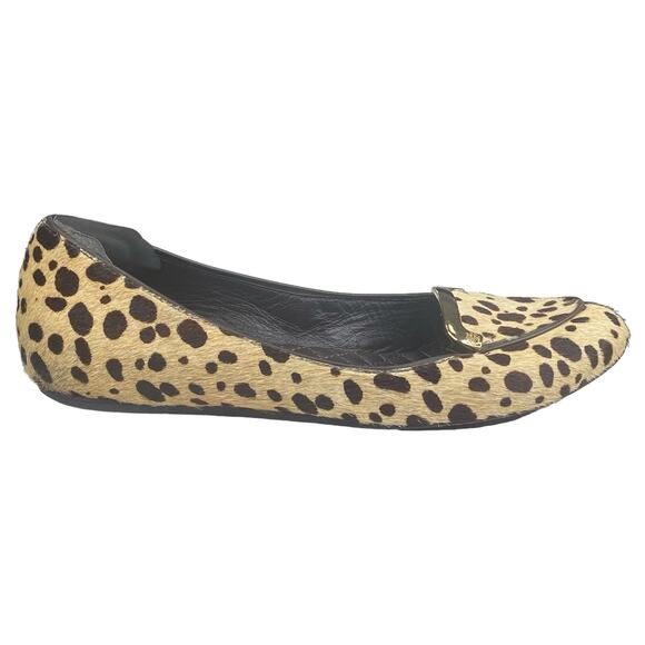 Tory Burch Women’s Jessa Cheetah Calf Hair Slii On Flats Size US 8.5 - Picture 1 of 11